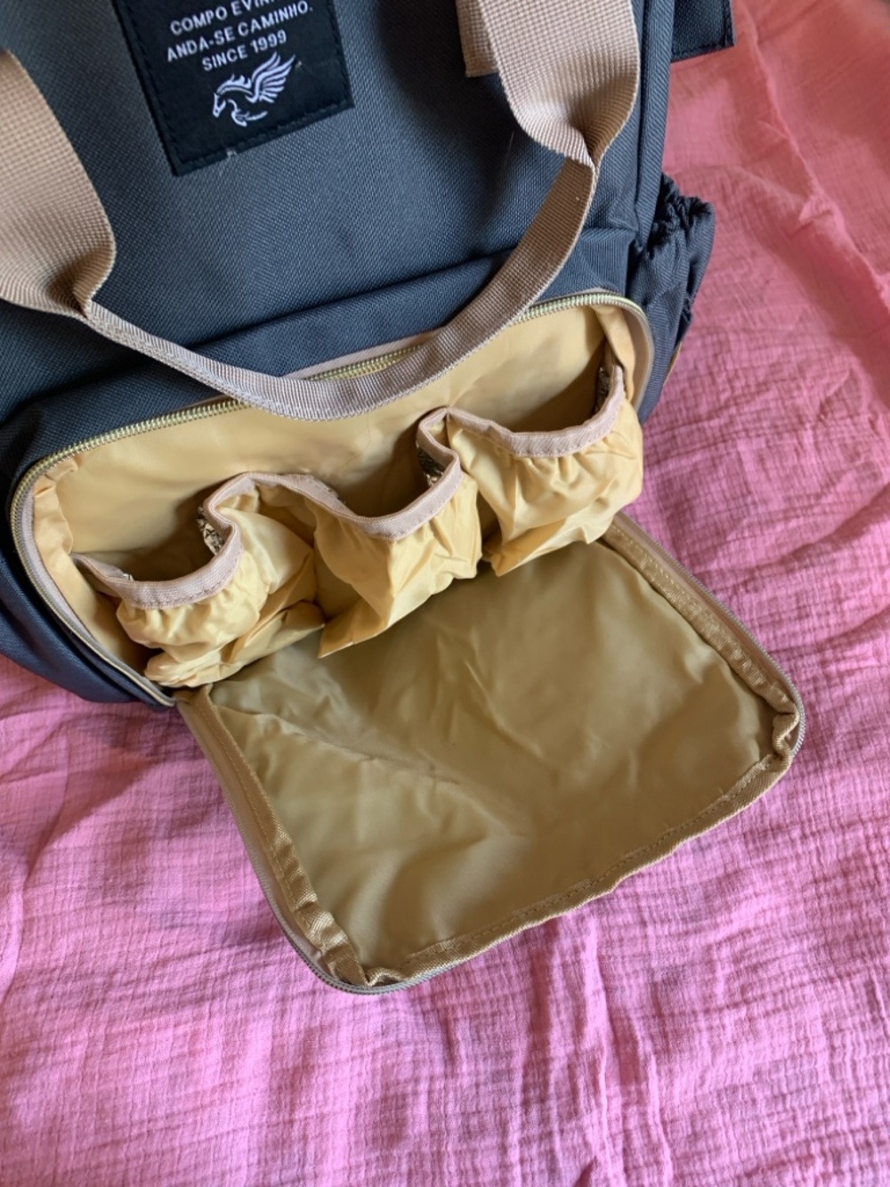 OSOCE Diaper Bag Backpack Multi-Function Waterproof Grey Nappy Bag Maternity - Picture 8 of 10